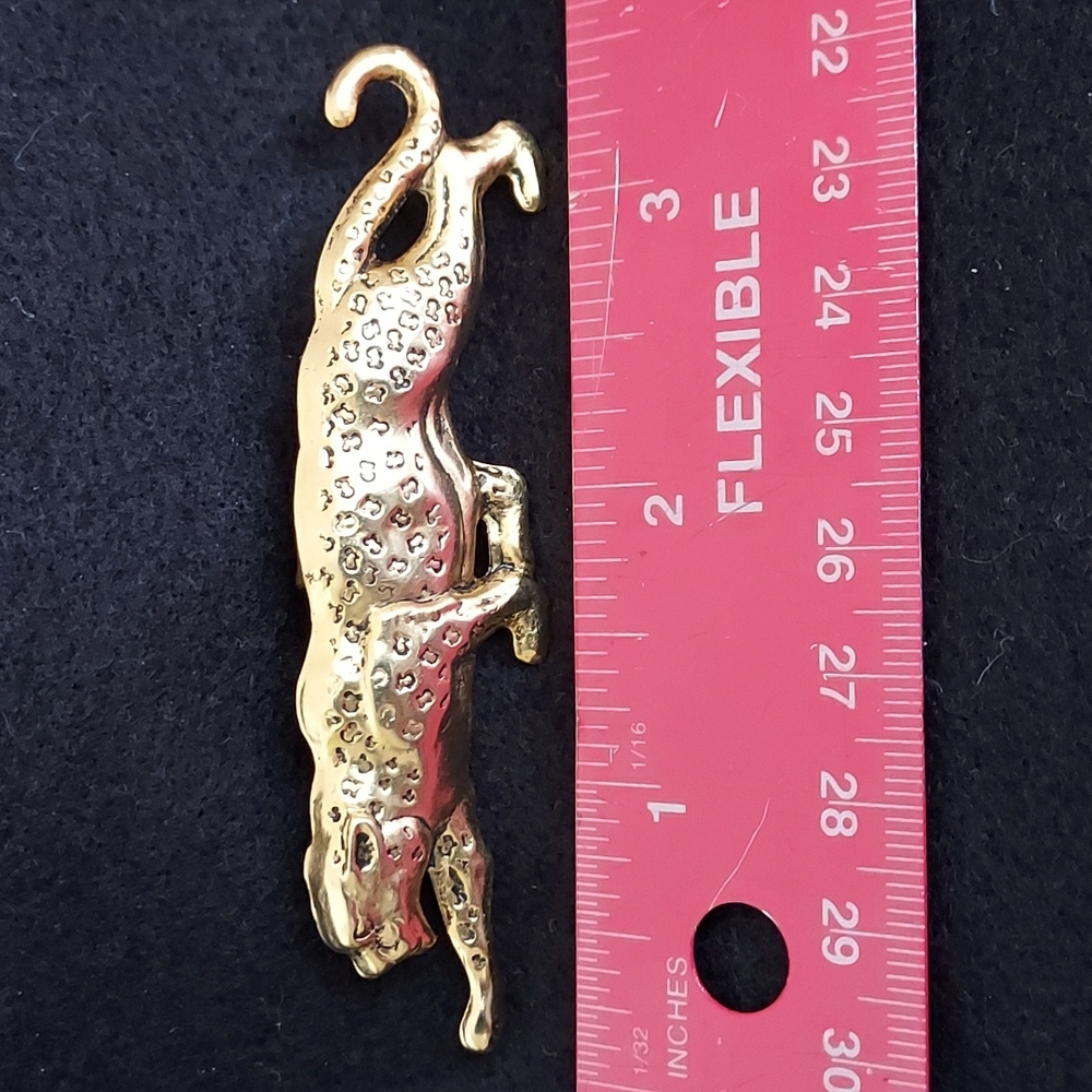Vintage Brass Leopard Scarf Tie - Picture 3 of 5